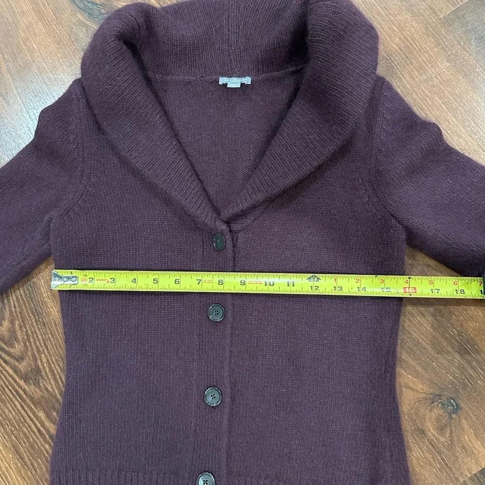 Ann Taylor Petites Rabbit Hair -Wool Blend Cowl Neck Cardigan Maroon petite M - Picture 6 of 8
